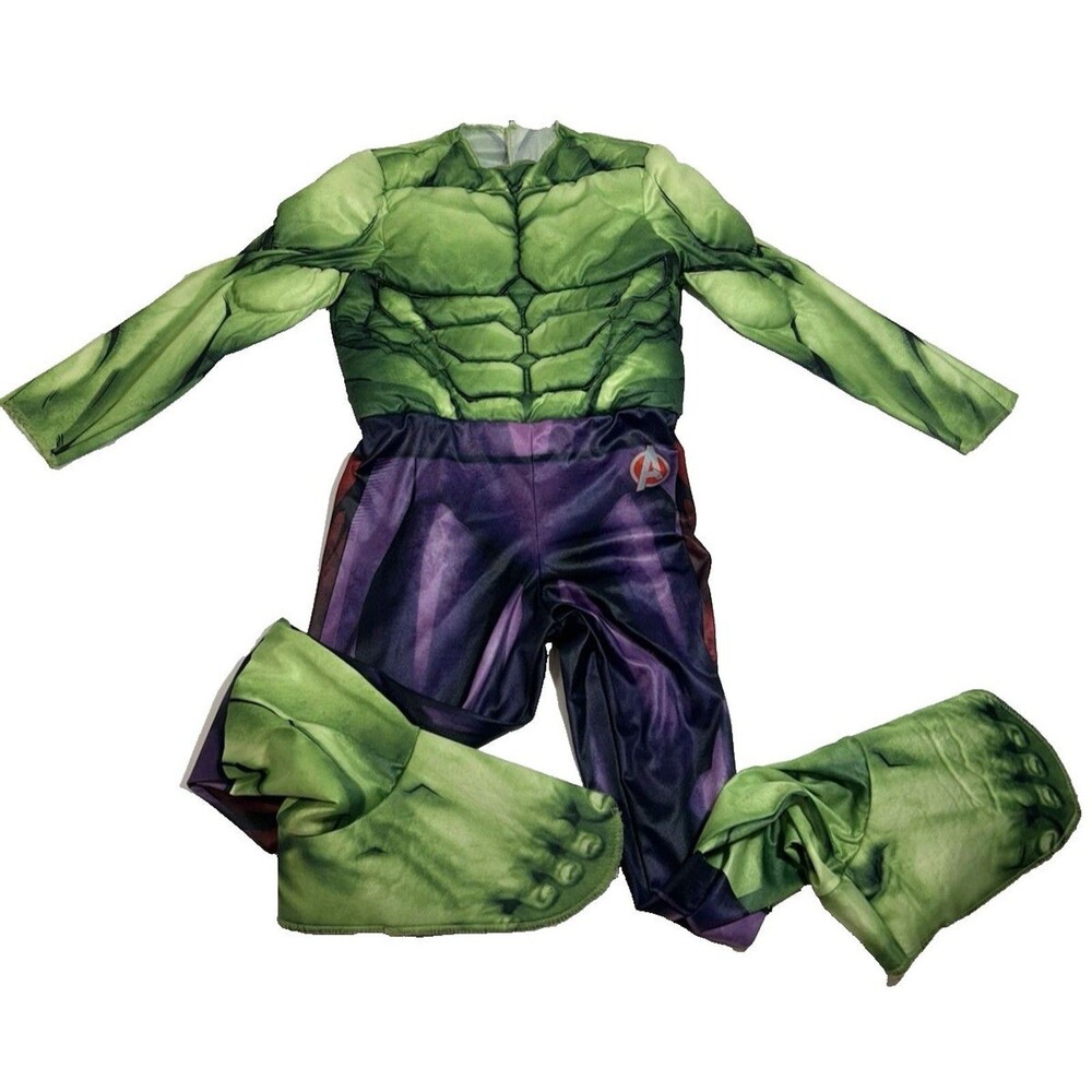 Incredible Hulk Muscle Costume~Boys 7/8 M Superhero~Cosplay~Halloween~Suit Only